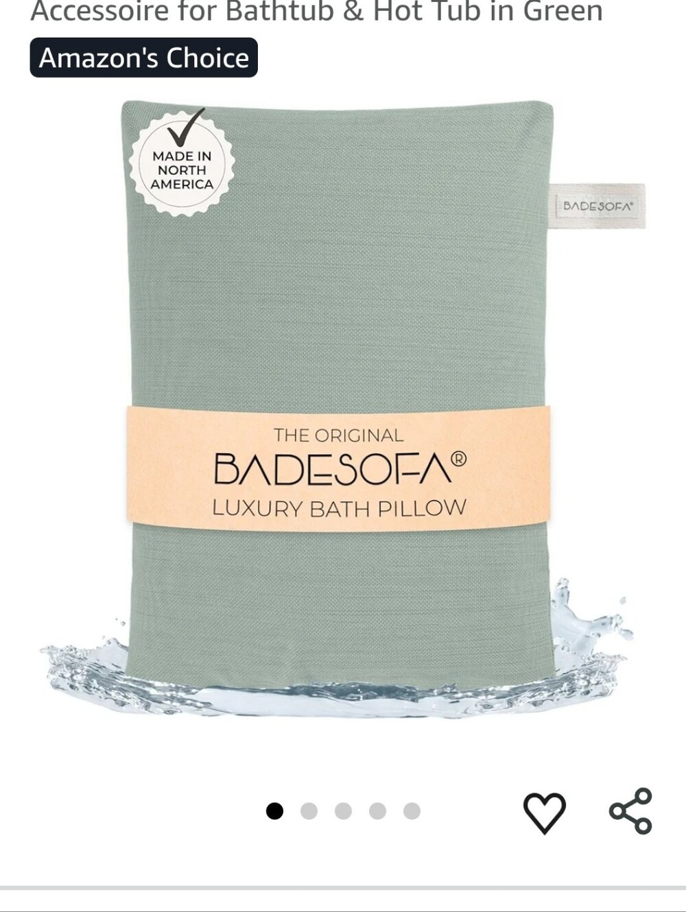 Sage Green Decorative Bath Pillow - Picture 2 of 11